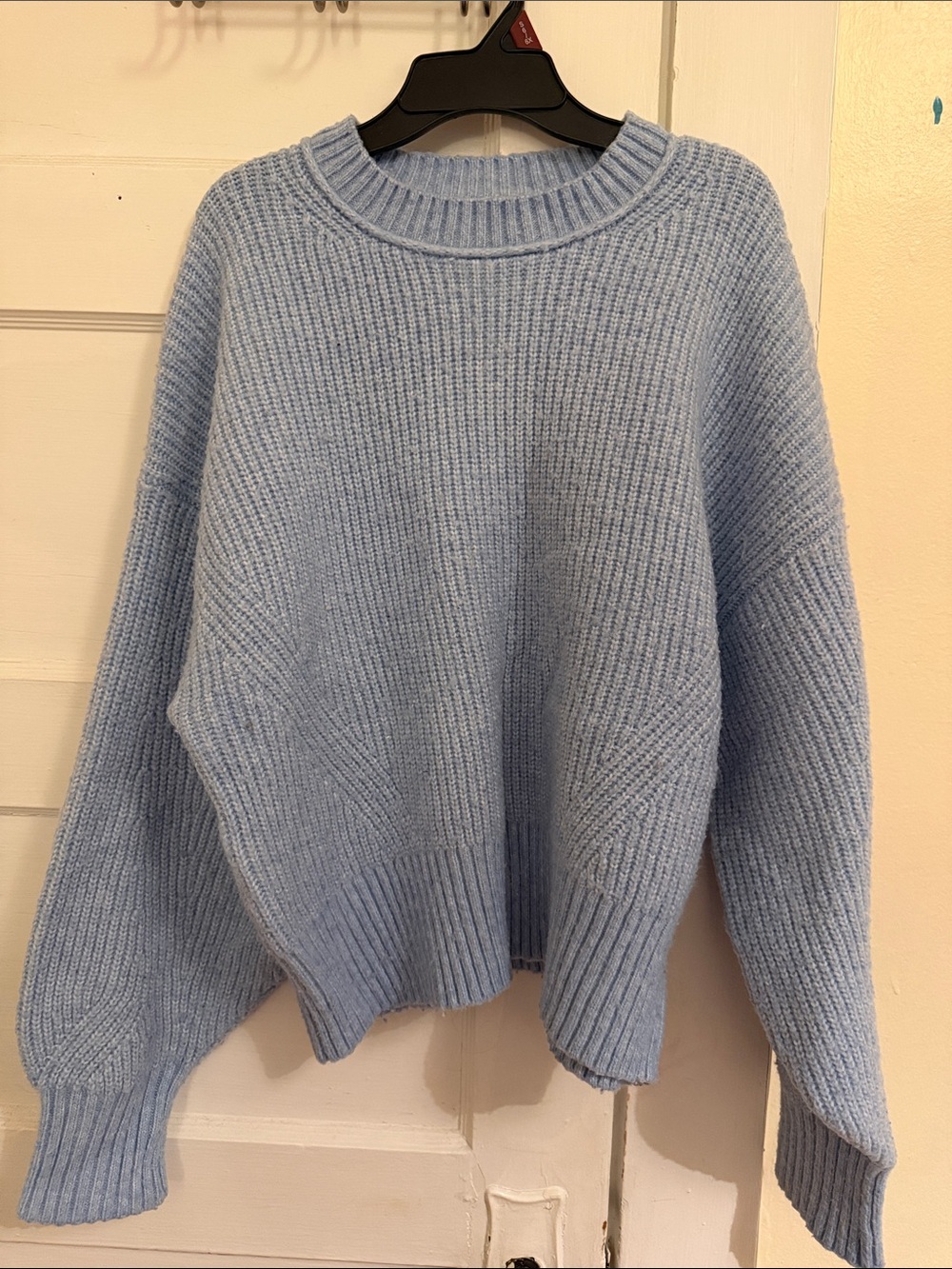 Time and Tru Light Blue Ribbed Crewneck Sweater